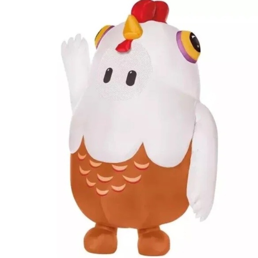 Fall Guys Youth Inflatable Chicken Costume - White and Brown